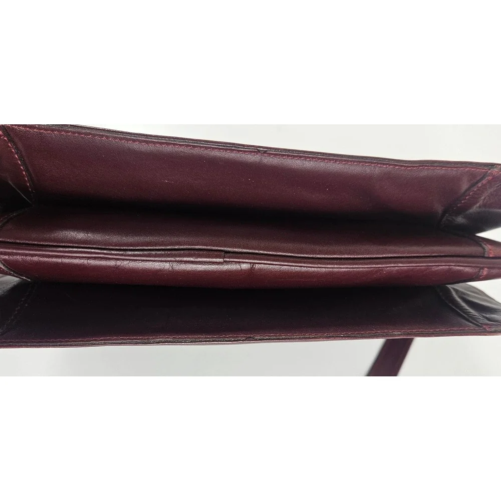 Cartier Vintage Must de Cartier Bordeaux Leather Crossbody Shoulder Bag Gold